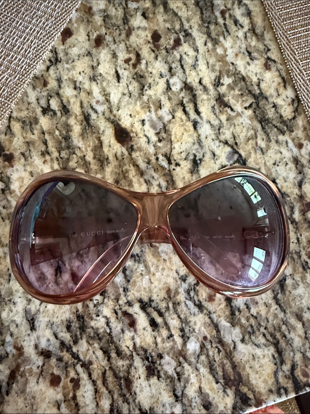 Gucci Oversized Pink-Brown Gradient Women's Sunglasses